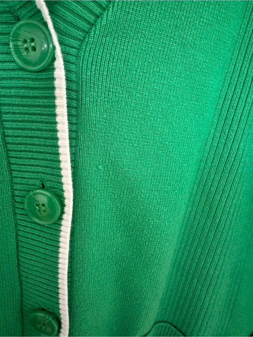 Maeve Anthropologie Womens Button Down Cardgian Green White Size 2X Plus EUC - Picture 7 of 8